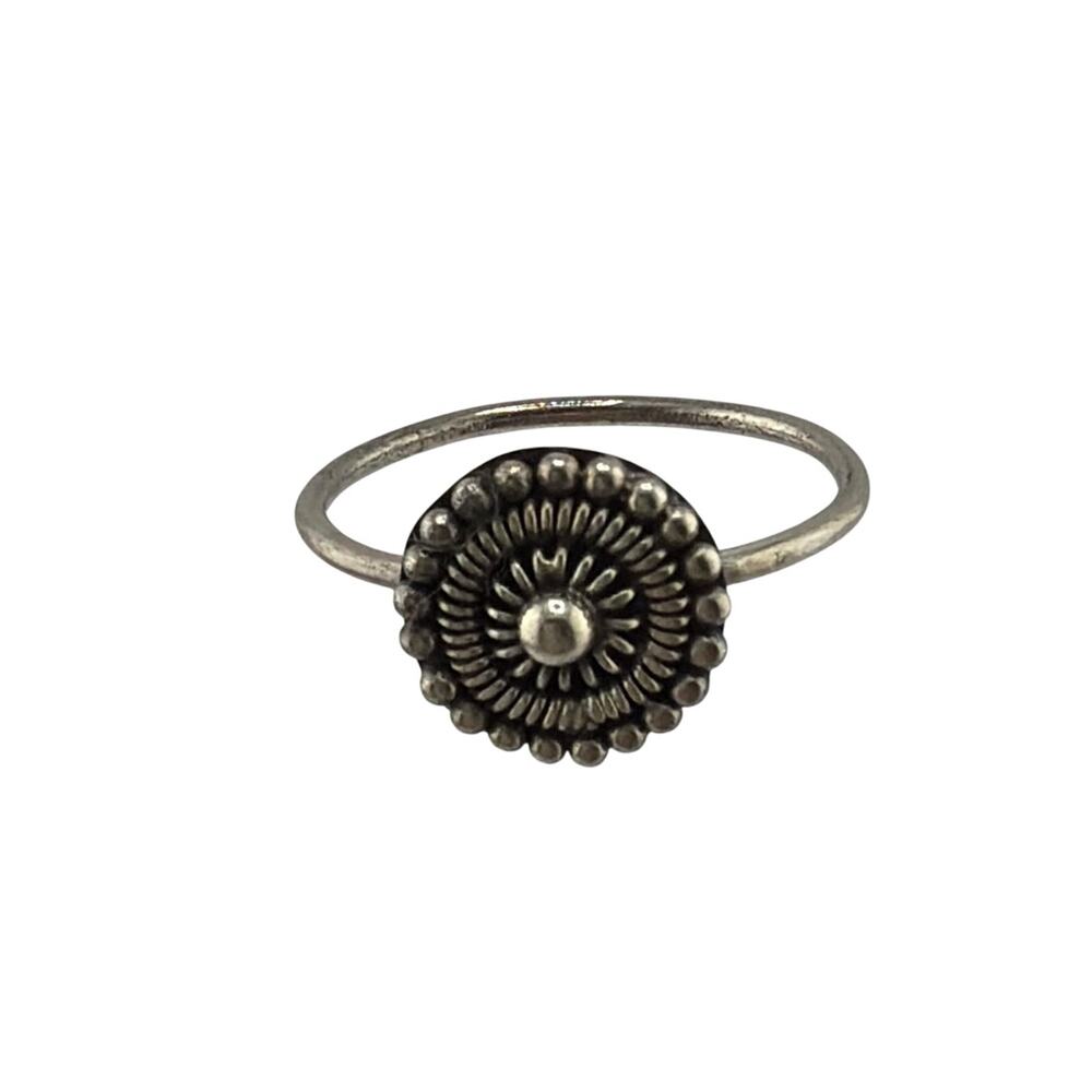NEW Artisanal Sterling Silver Dot Mandala Ring Size 8 Boutique Collection